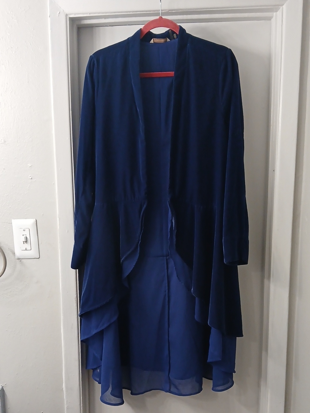 Soft Surroundings Navy Blue Draped Open Cardigan